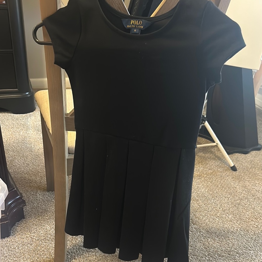 Polo by Ralph Lauren Black Fit and Flare Sleeveless Dress